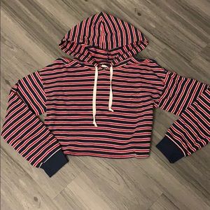 American Eagle Outfitters Crop Hoodie Sweatshirt S